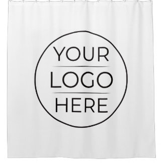 Modern Business Logo Branding Shower Curtain