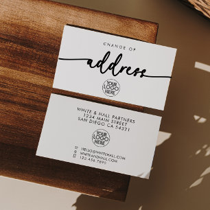 Modern Business Logo Change of Address Script Card