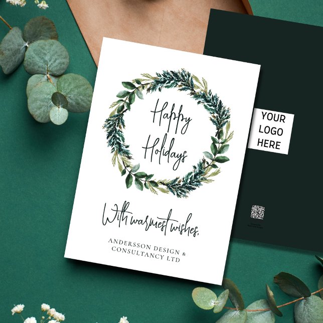 Modern Business Logo Christmas Holiday Card (Creator Uploaded)