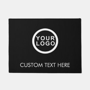 Modern Business Logo Company Doormat   Black