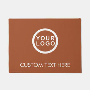 Modern Business Logo Company Doormat   Terracotta