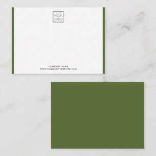 Modern Business Logo Company Name Olive Border Card