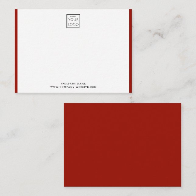 Modern Business Logo Company Name Red Border   Card (Front/Back)