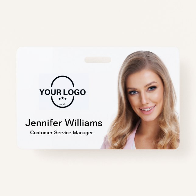 Modern Business Logo Corporate Employee Photo ID  ID Badge (Front)