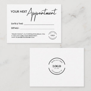 Modern Business logo Custom Simple  Appointment Card