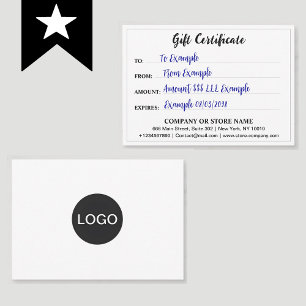 Modern Business Logo, Editable Gift Certificate