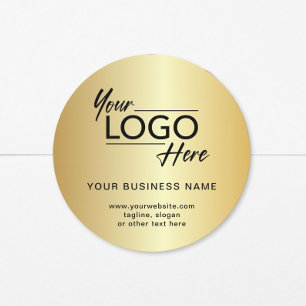 Modern Business Logo Gold Classic Round Sticker