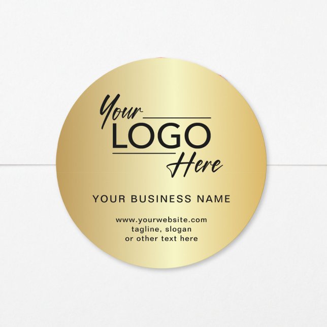 Modern Business Logo Gold Classic Round Sticker (Creator Uploaded)