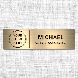 Modern Business Logo Gold Name Tag