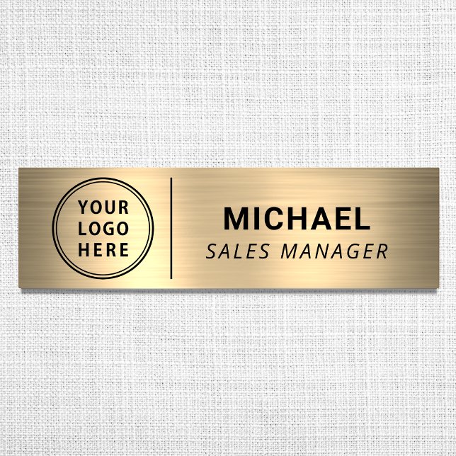 Modern Business Logo Gold Name Tag (Creator Uploaded)