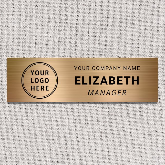 Modern Business Logo Gold Name Tag (Creator Uploaded)