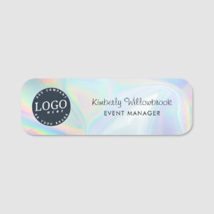 Modern Business Logo Holographic Custom Name Tag