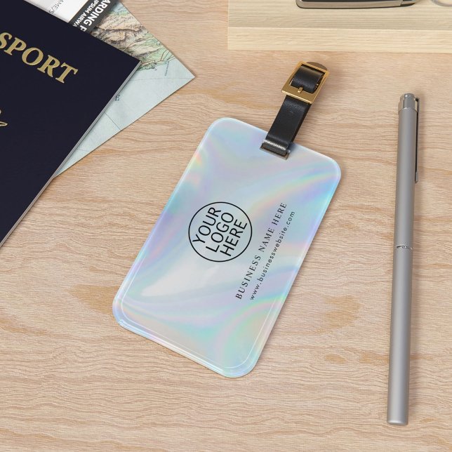 Modern Business Logo Iridescent Employees Custom Luggage Tag (Modern Business Logo Iridescent Employees Custom Luggage Tag)