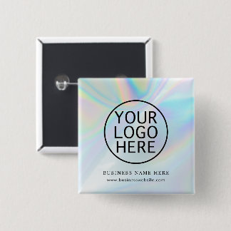 Modern Business Logo Iridescent Employees Swag 15 Cm Square Badge