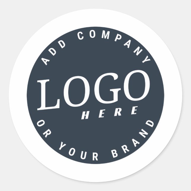Modern Business Logo Minimalist Company Classic Round Sticker (Front)