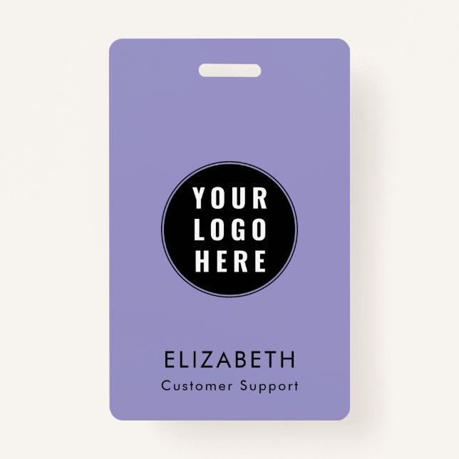 Modern Business Logo Minimalist Employees Custom ID Badge (Front)