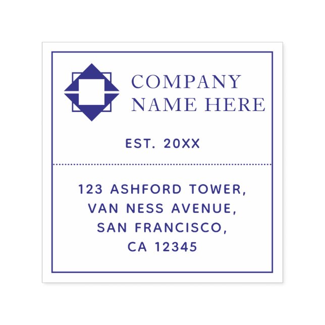 Modern Business Logo Name Address Personalised Self-inking Stamp (Design)