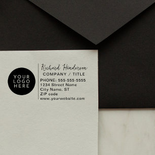 Modern Business Logo Name Website Return Address Self-inking Stamp