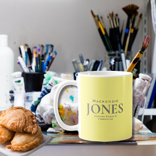 Modern Business Logo Personal Brand Yellow Grey Coffee Mug