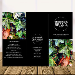 Modern Business Logo Photo Trifold Black Brochure