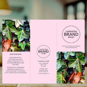 Modern Business Logo Photo Trifold Pink Brochure