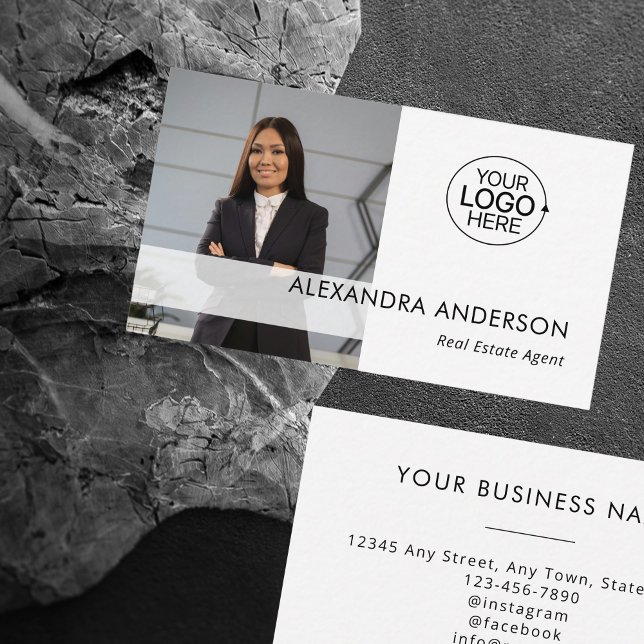 Modern Business Logo Professional Photo Minimal  Card (Modern Business Logo Professional Photo Minimal Business Card)