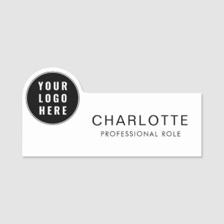 Modern Business Logo Professional Role Custom Name Tag