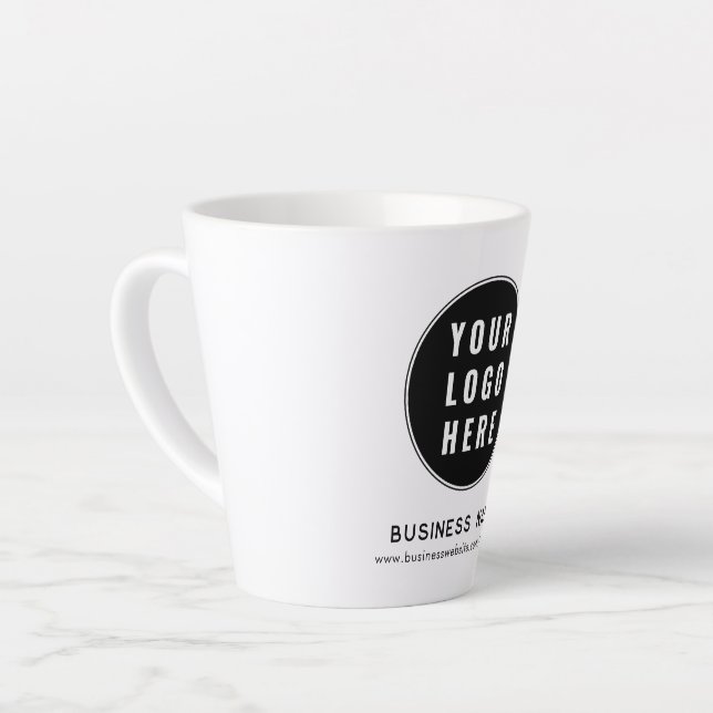 Modern Business Logo Promotional Custom Latte Mug (Left Angle)