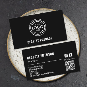 Modern Business Logo QR Code Business Card
