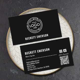Modern Business Logo QR Code Card