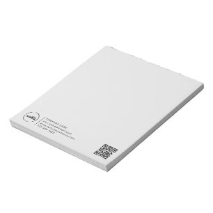 Modern Business Logo QR Code Light Grey Notepad