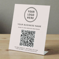 Modern Business Logo QR Code Pink