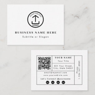 Modern Business Logo QR Code Social Media Contact Card
