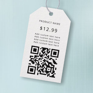 Modern Business Logo QR Code White Price Tags