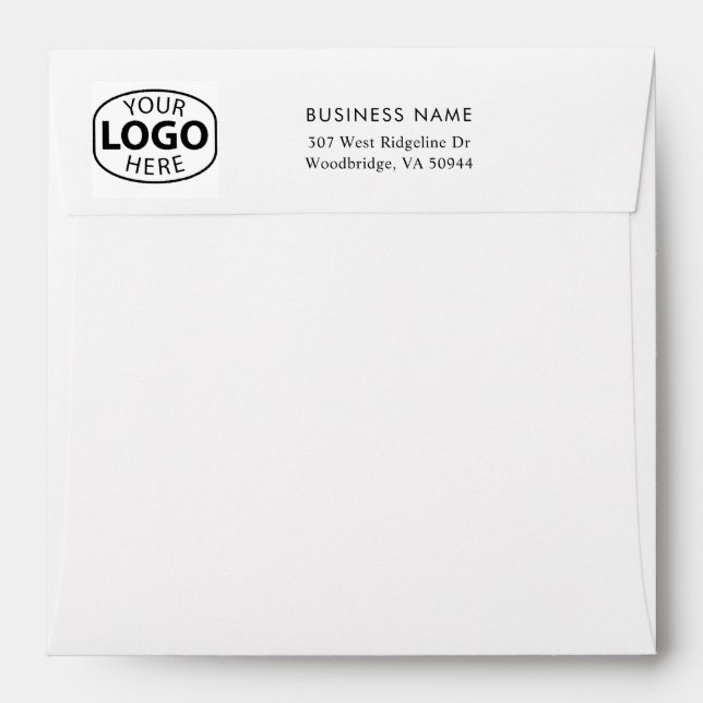 Modern Business Logo Return Addressed Custom Envelope (Back (Top Flap))