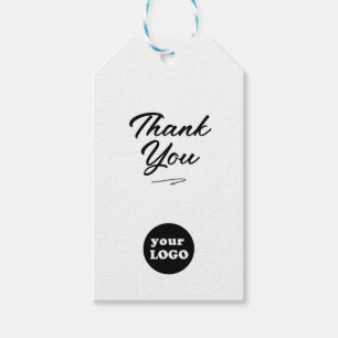 Modern Business Logo Script Thank You Kraft Gift Tags
