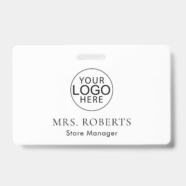 Modern Business Logo Store Staff Custom ID Badge (Front)