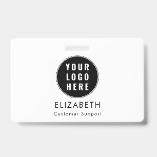 Modern Business Logo Support Team Custom ID Badge