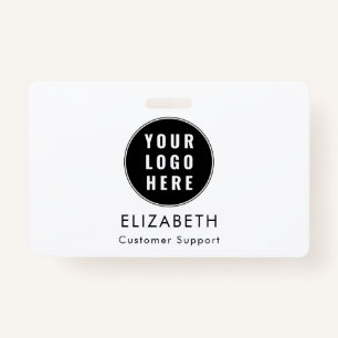 Modern Business Logo Support Team Custom ID Badge
