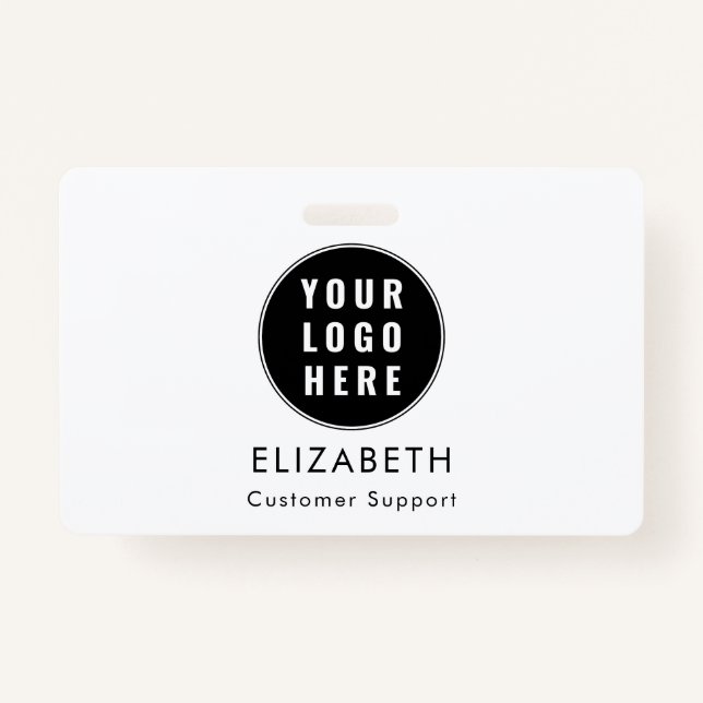Modern Business Logo Support Team Custom ID Badge (Front)