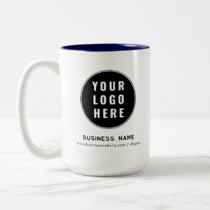 Modern Business Logo Website Custom Promotional Two-Tone Coffee Mug