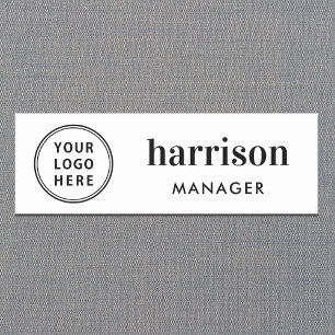 Modern Business Logo White Name Tag
