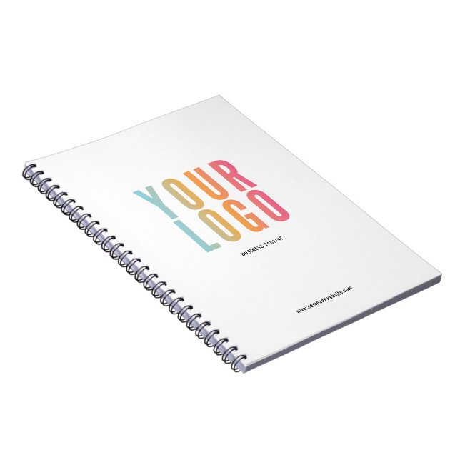 Modern Business Logo White Promotional Notebook (Right Side)