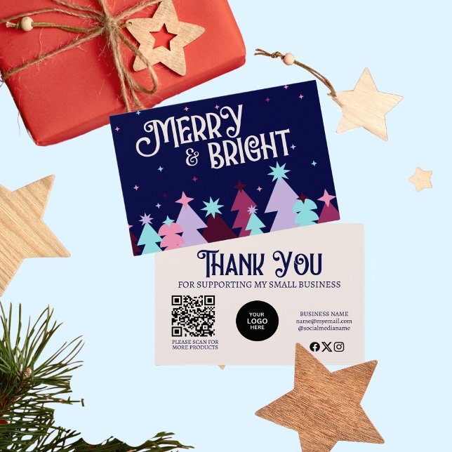 Modern Business Merry Bright Thank You Card  (Creator Uploaded)