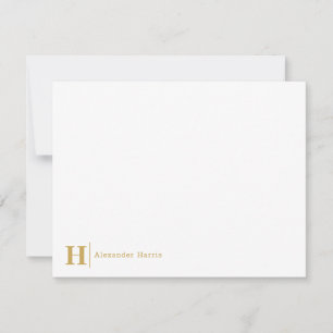 Modern Business Monogram Initial Line Classic Gold Card