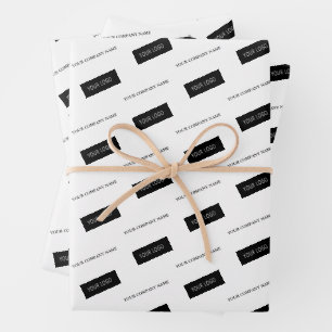 Modern Business Name Logo Packaging White Wrapping Paper Sheet