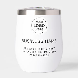 Modern Business Name or Logo Thermal Wine Tumbler