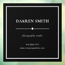 Modern Business Office Name White on Black