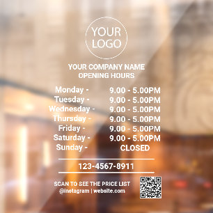 Modern Business Opening Hours Logo Qr Code   