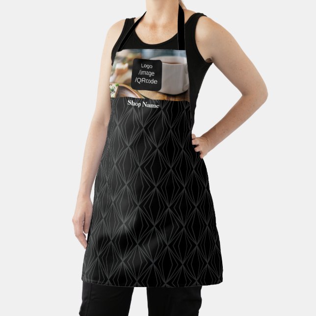 Modern Business Pattern Photo Black Apron (Insitu)